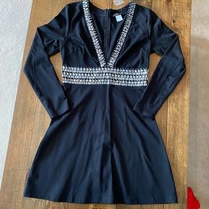 Venus Beaded Low Plunge Fitted Dress